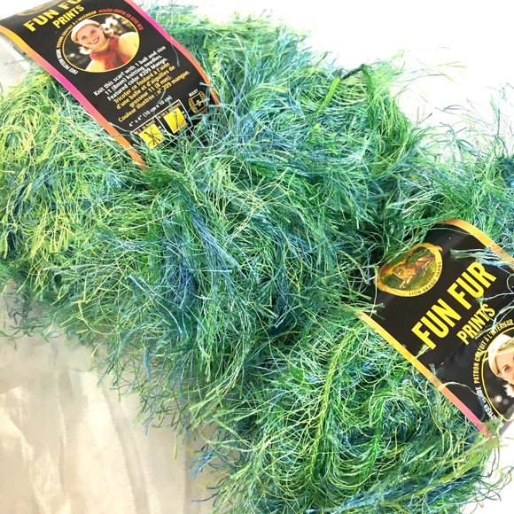 Citrus Eyelash Yarn Fun Fur Lion Brand Yarn Bundle of 3 - Picture 2 of 6